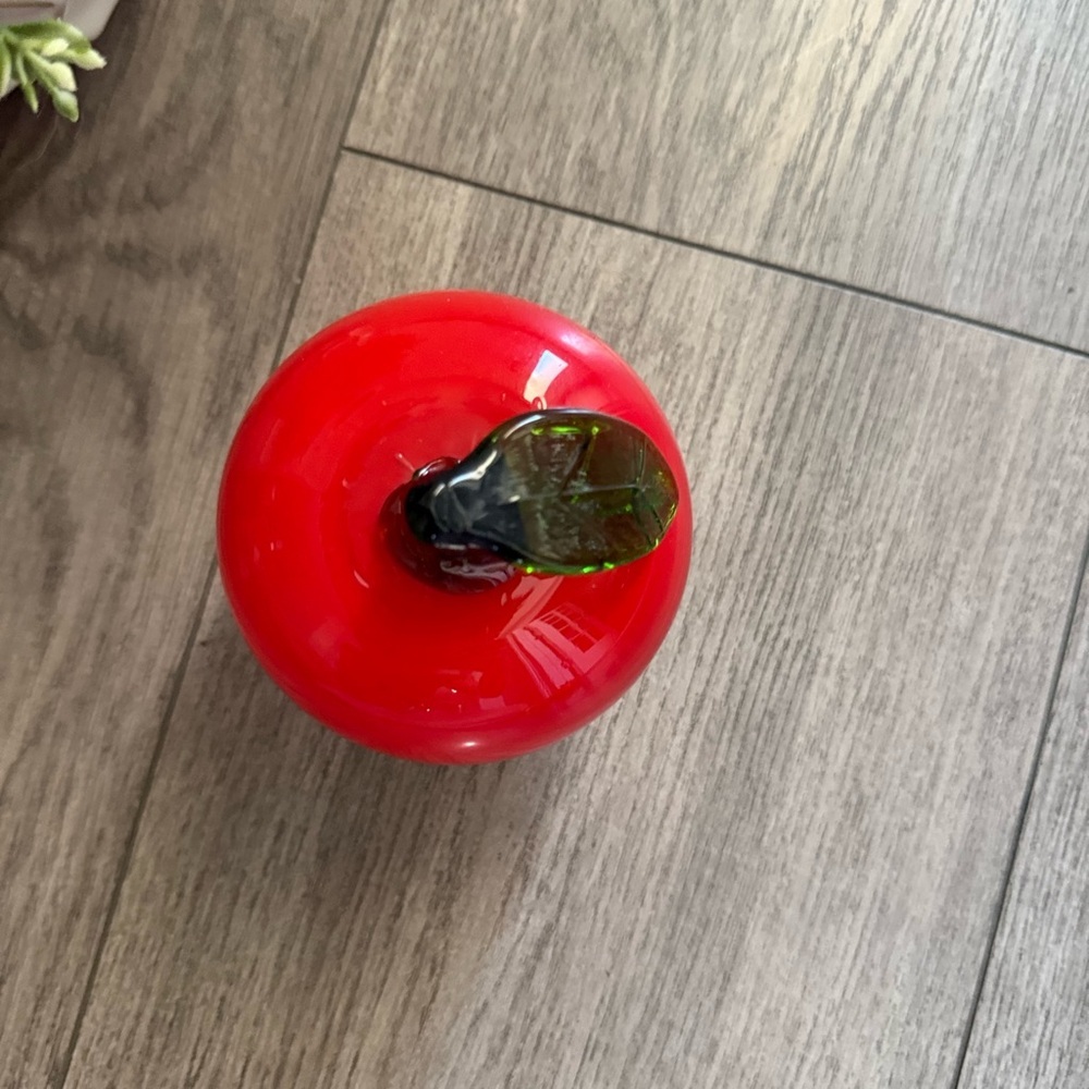 Vintage MCM Hand Blown Red Apple‎ Glass Fruit - Picture 6 of 6